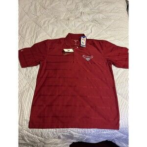 Atlanta Hawks Antigua Polo Red Men’s Medium Retro Logo 100% Polyester
